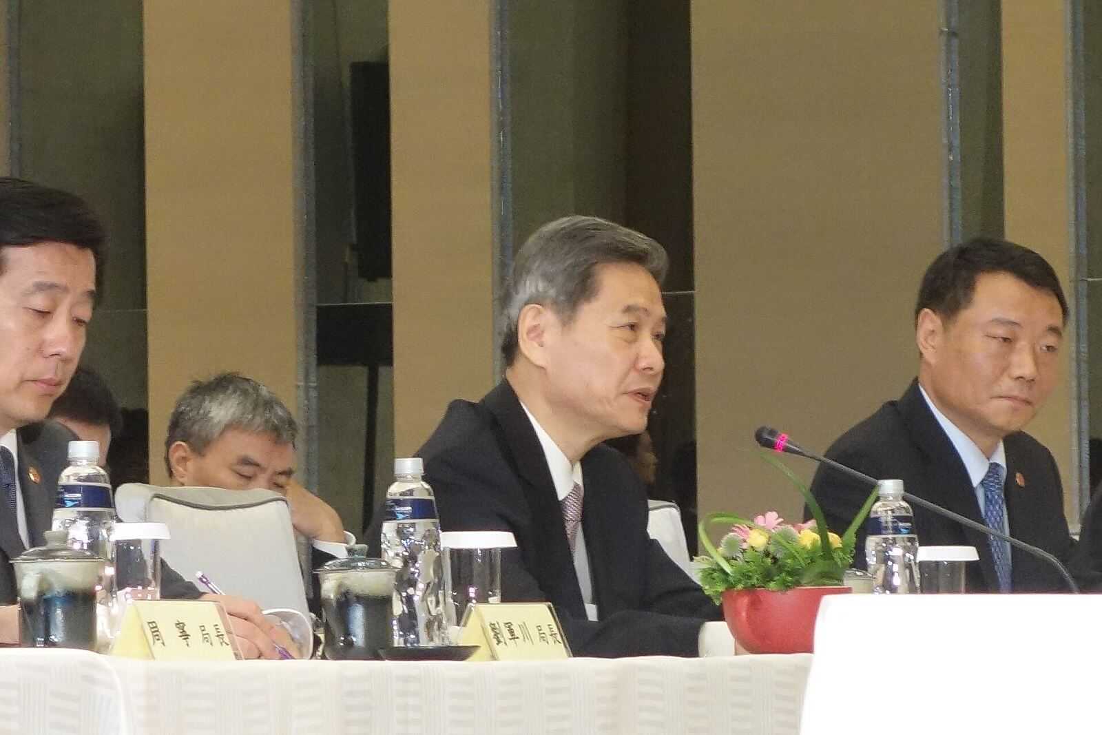 2014 Wang-Zhang Meeting 国台办主任张志军于两岸事务首长会议会前致词 (美国之音张佩芝拍摄)