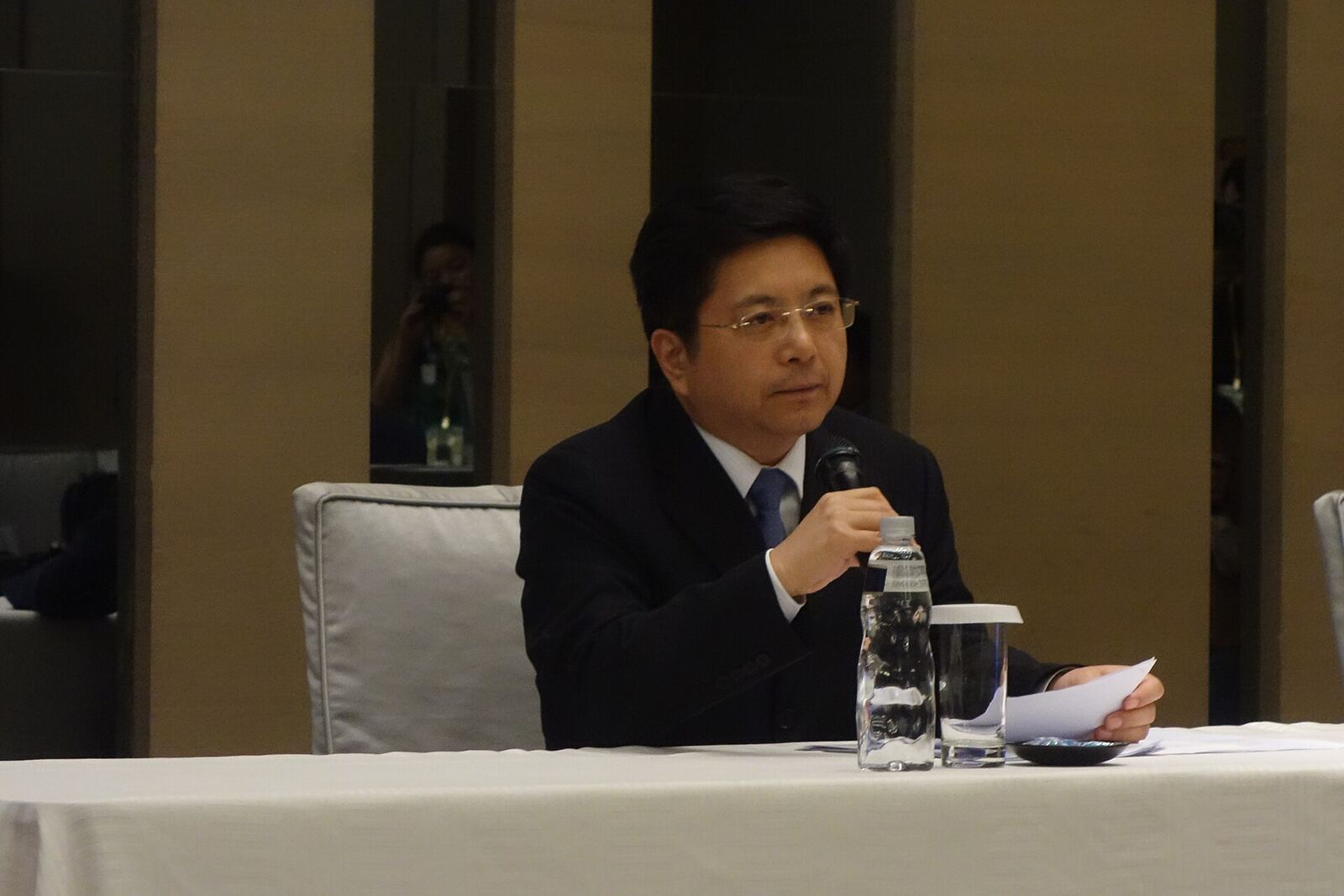 Ma Xiao-guang (TAO spokesperson) at 2014 Wang-Zhang Meeting in Taiwan